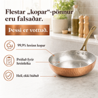 Vottaður® Kansya Pan Pro 2.0 panna úr hreinum kopar