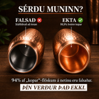 Kansya®-vottaðar vatnsflöskur úr hreinum kopar – V2, handhamraðar